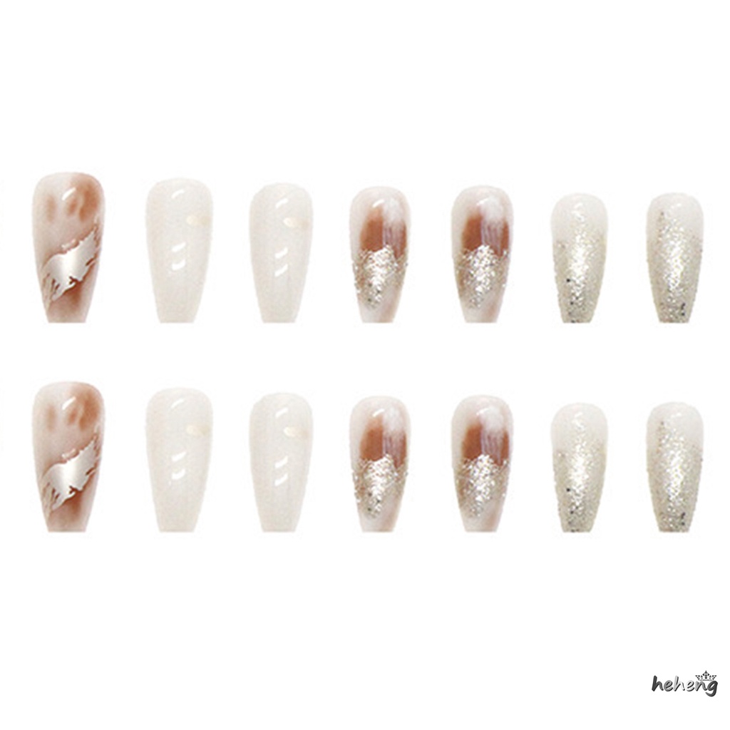 Móng Tay Giả Màu Bạc Lấp Lánh Thân Thiện Với Môi Trường Có Thể Tái Sử Dụng Cho Người Mới Bắt