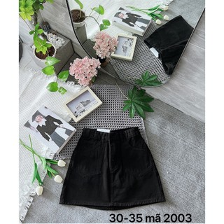 [Có sẵn] CHÂN VÁY JEAN MS2003 ĐEN CÓ QUẦN TRONG  BIGSIZE