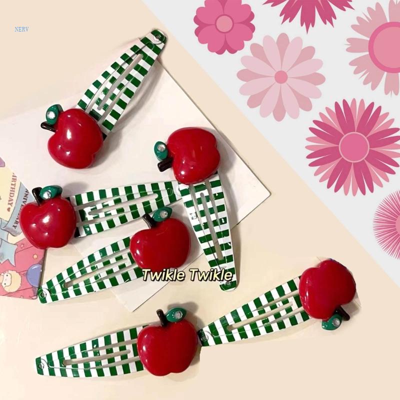 Set 2 Kẹp Tóc Kim Loại Hình Trái Cây Dễ Thương Cho Nữ