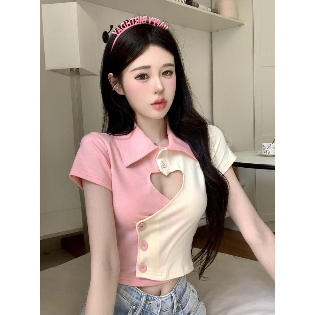 Áo Thun polo Ngắn Tay Ôm Dáng Thời Trang Mùa Hè Dành Cho Nữ