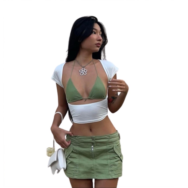 Áo Thun Cổ Tròn Hở Lưng Màu Trơn Thời Trang Cho Nữ