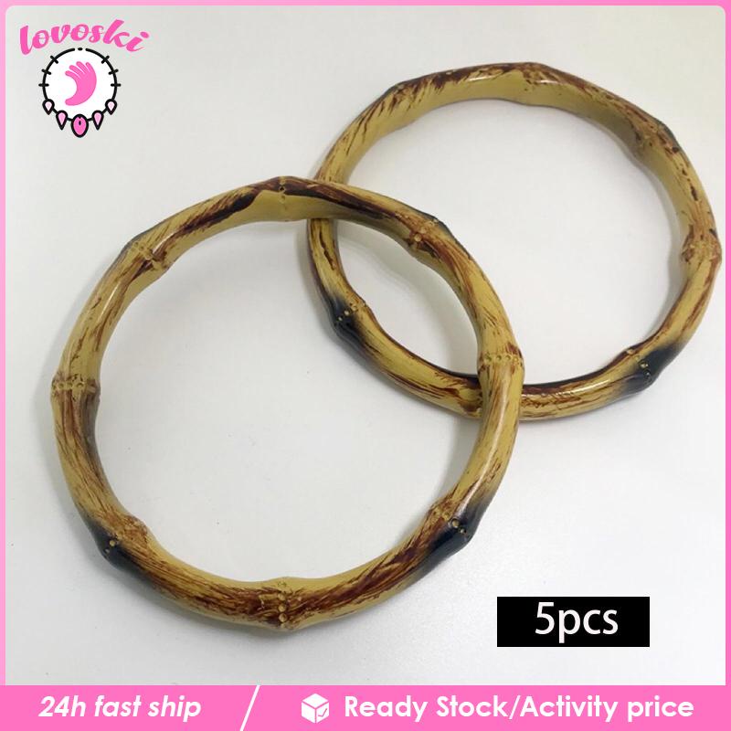 Set 5 Túi Xách Macrame Giả Tre Có Tay Cầm DIY