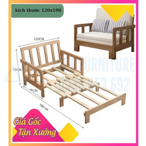 [HOT]Giường Sofa Gấp Gọn Thông Minh Hai Trong Một - Giường Sofa  Đa Năng - Giường Gỗ Gấp Gọn - Sofa giường kéo-(KÈM ĐỆM)