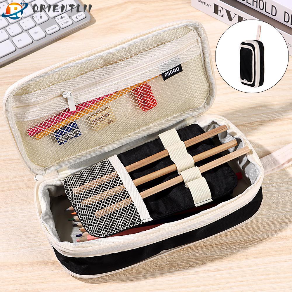 Túi Đựng Bút Bằng Vải Canvas Có Khóa Kéo Sức Chứa Lớn Tiện Dụng