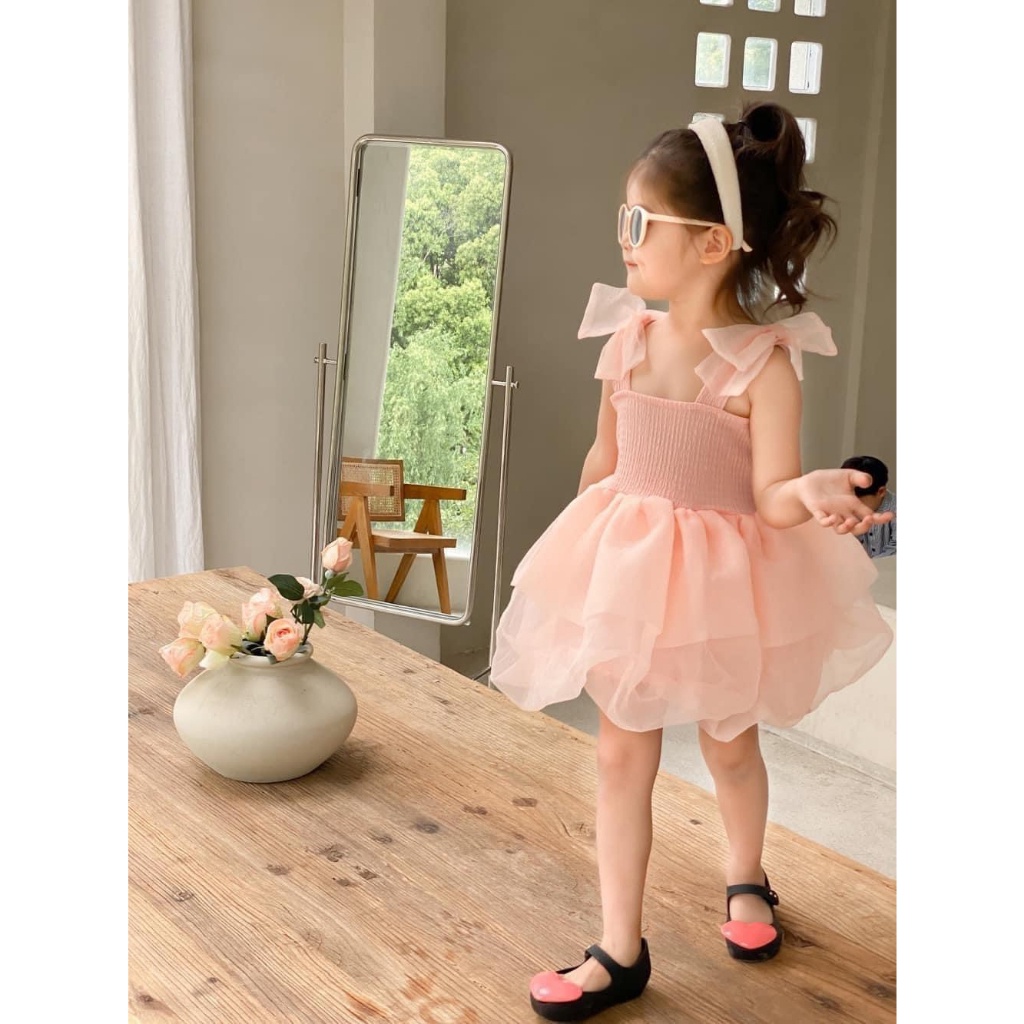 Váy bé gái công chúa 2 dây cao cấp cho bé yêu từ 8-20kg