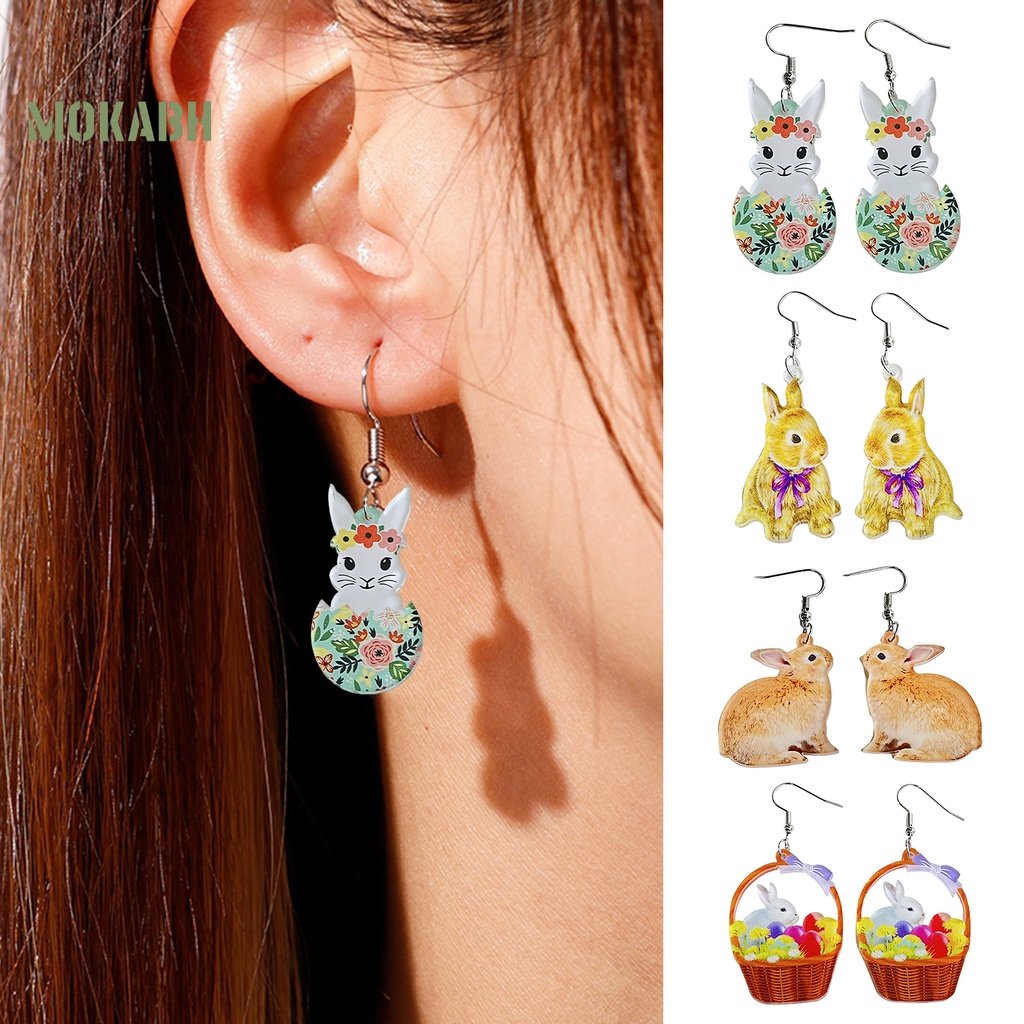 1 Đôi Bông Tai Hình Thú Cưng Hoạt Hình Dễ Thương Bằng Acrylic