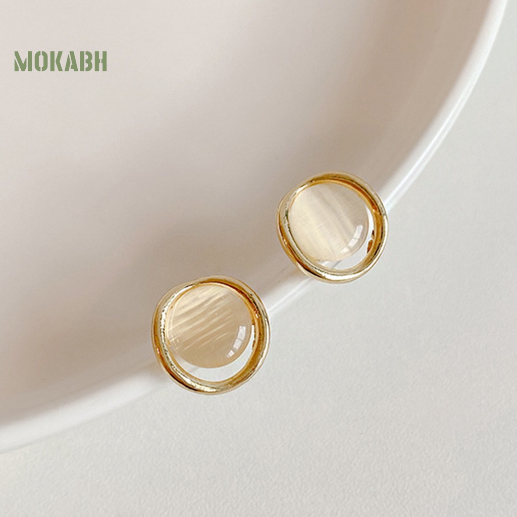 1 Đôi Bông Tai Hình Mắt Mèo Đính Đá Mắt Mèo Lấp Lánh Dành Cho Nữ