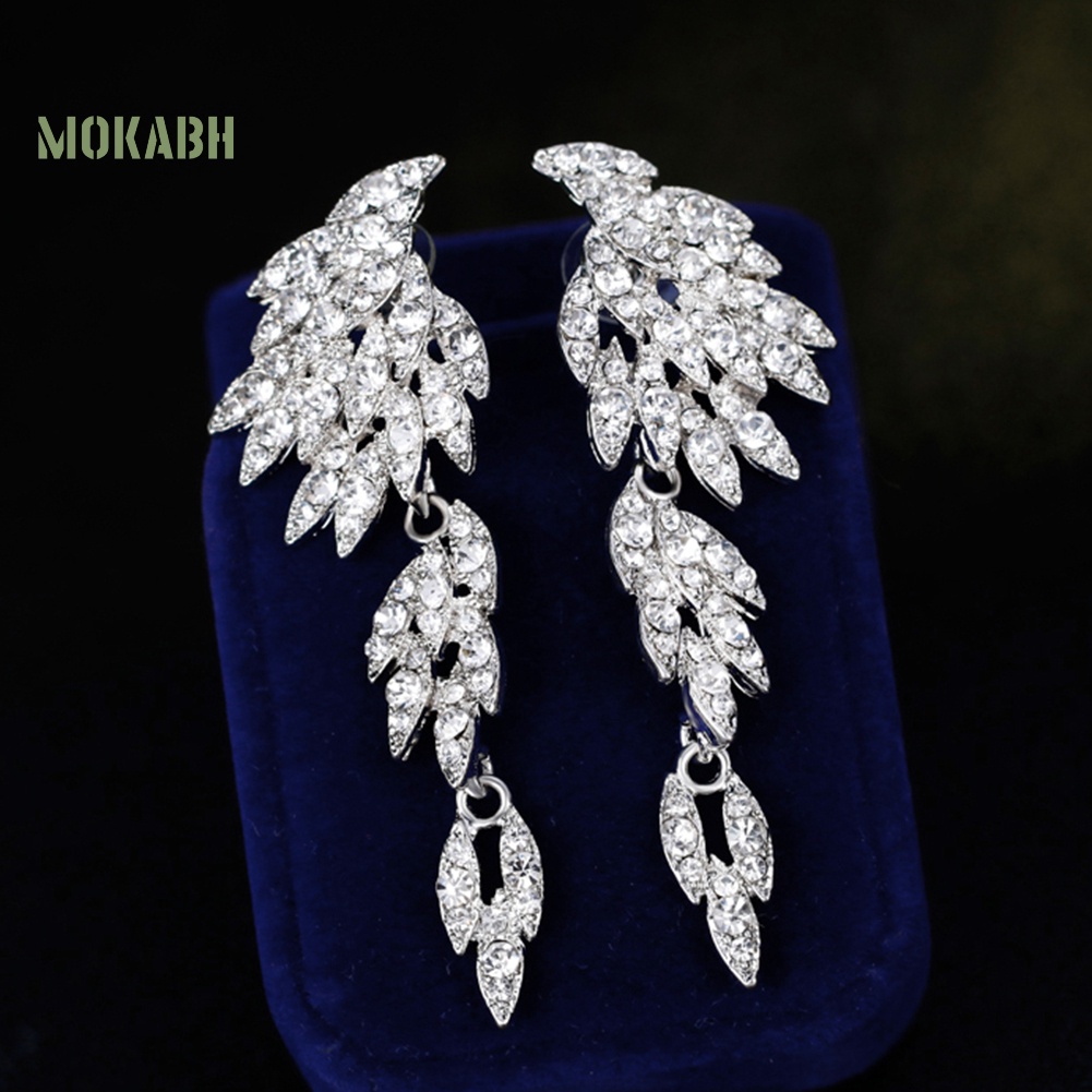 Bông Tai Hình Đôi Cánh Đính Đá Toàn Diện Thanh Lịch Dành Cho Nữ