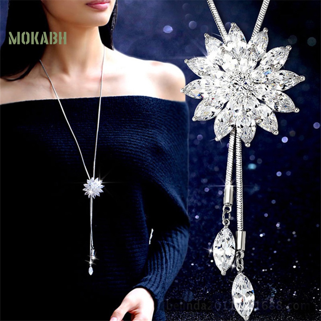 Vòng cổ Mặt Hình Bông Tuyết Đính Đá Xinh Xắn Cho Nữ