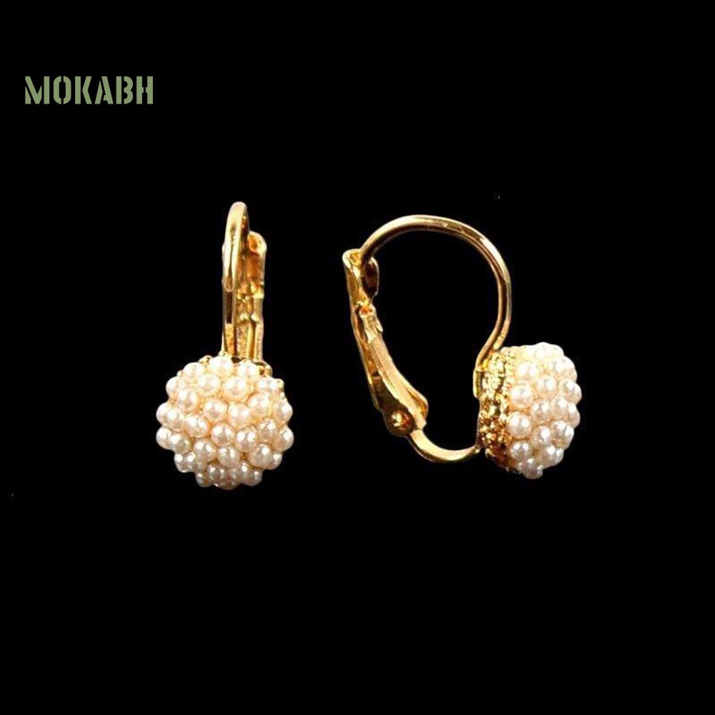 Bông Tai Tròn Đính Ngọc Trai Giả Thời Trang Dành Cho Nữ