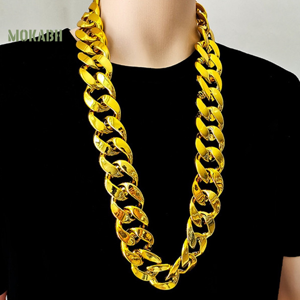 Vòng Cổ Choker Bản Lớn Bằng Nhựa Resin Phong Cách Hip Hop Cho Nam