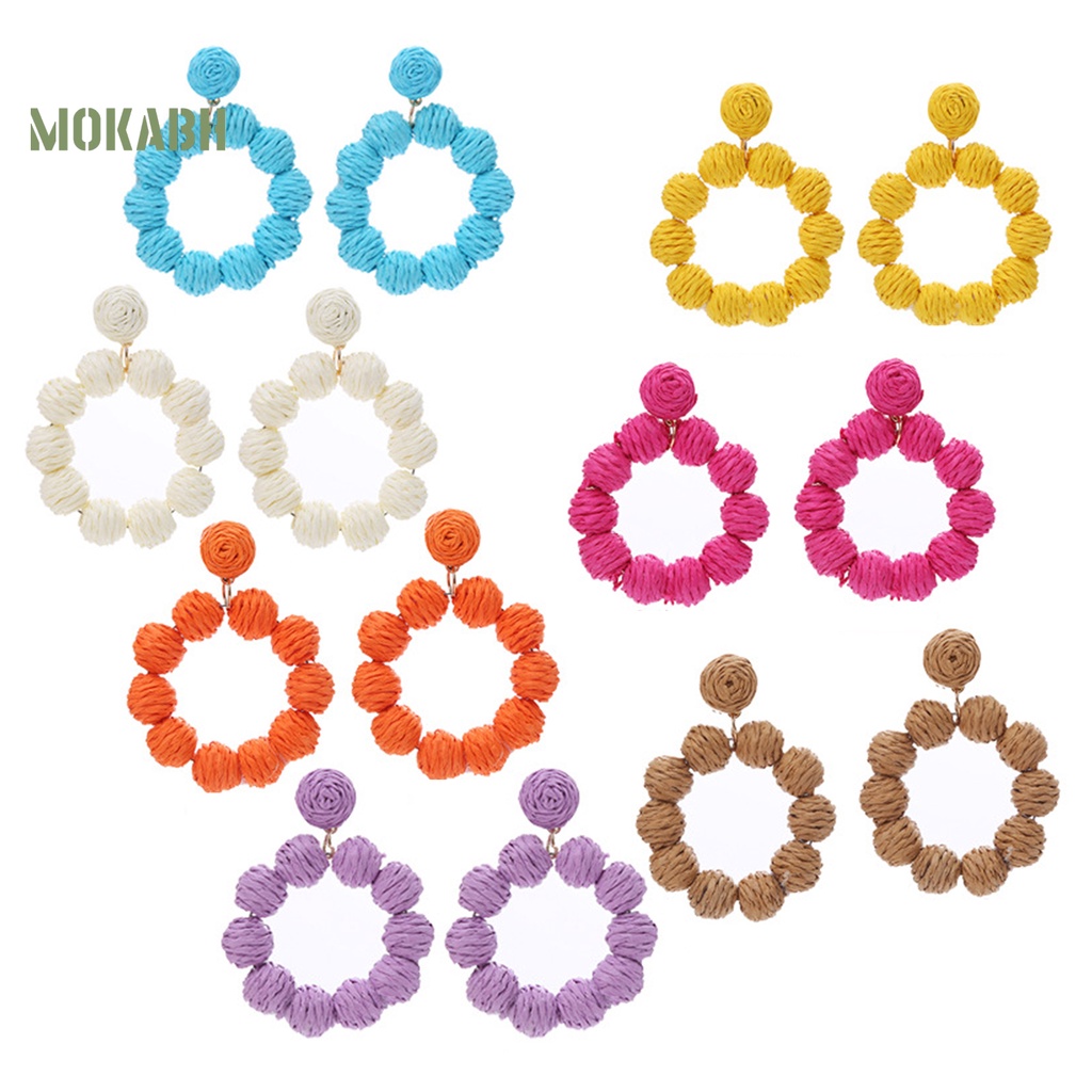 1 Đôi Bông Tai Hình Tròn Phong Cách Bohemian Dành Cho Nữ