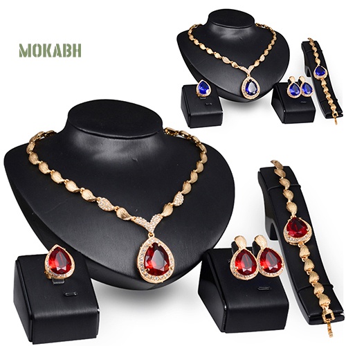 Bộ Trang SứC HợP Kim ĐíNh Đá HìNh GiọT NướC Sang TrọNg (Size US6-9)