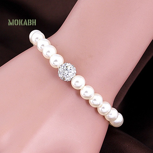 Bộ Trang Sức Vòng cổ / Vòng Tay / Bông Tai Đính Ngọc Trai Nhân Tạo Thời Trang Cho Nữ