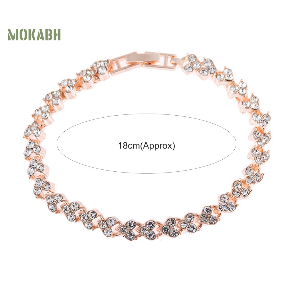 Vòng Tay Giả Pha Lê Họa Tiết Trái Tim Lấp Lánh Thời Trang Cho Nữ