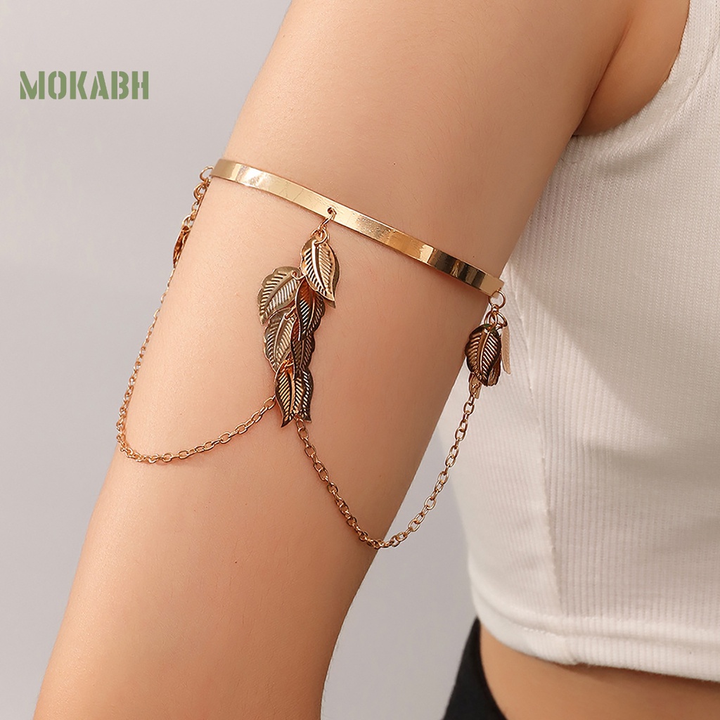 Vòng Đeo Cánh Tay Mở Điều Chỉnh Được Hình Lá Thời Trang Bohemian