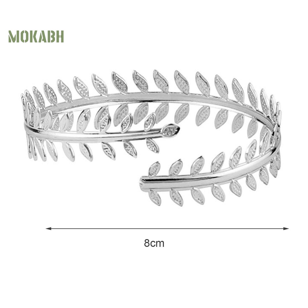 Vòng Đeo Cánh Tay Hình Học Dạng Mở Mạ Điện Điều Chỉnh Được Bằng Kim Loại Hình Lông Vũ Làm Quà Tặng Hàng Ngày Cho Nữ