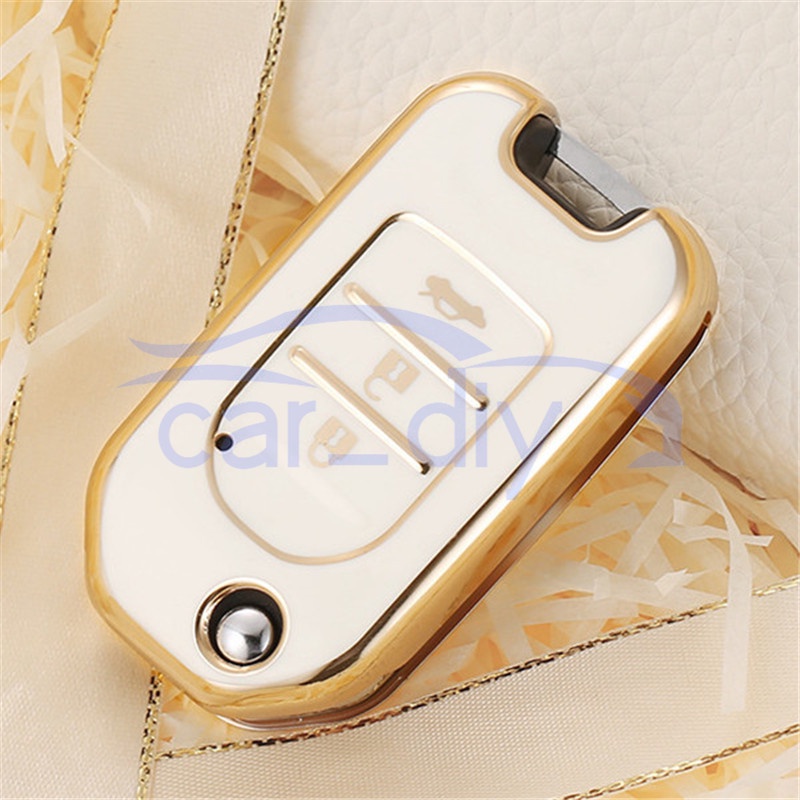 Vỏ Chìa Khóa Điều Khiển Từ Xa Bằng TPU Có Móc Khóa Cho Honda Crider Breeze Fit CRV XRV Vezel Civic Accord City Greiz
