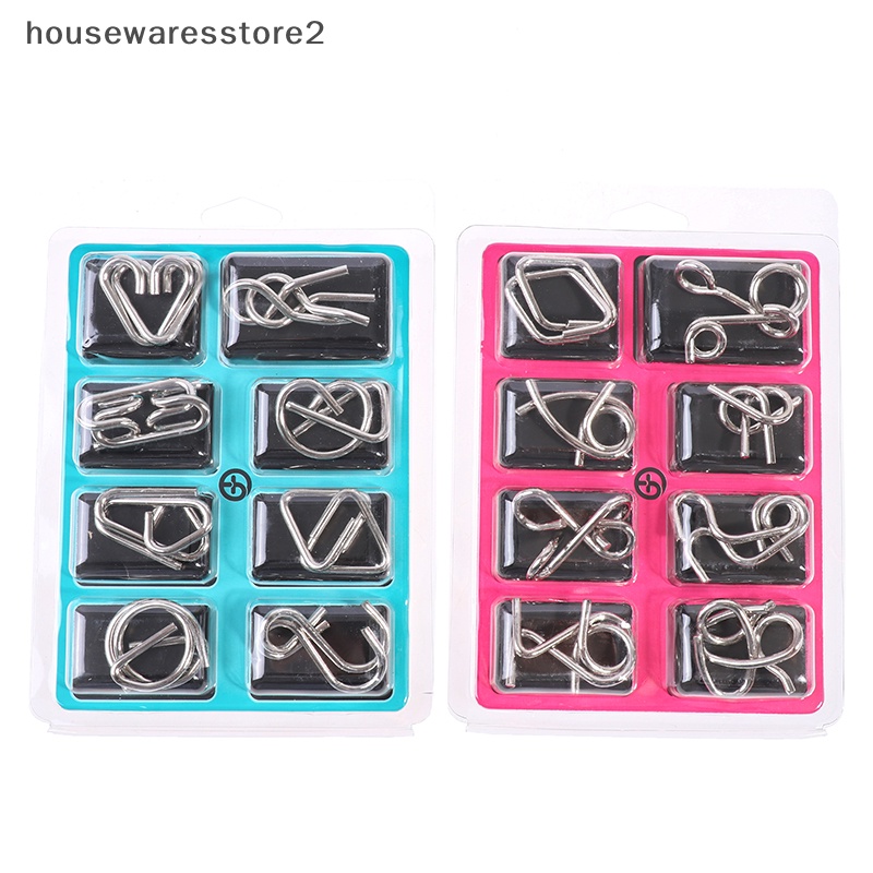 Set 2 / 8 Khối Kim Loại Đồ Chơi Thử Thách Trí Thông Minh IQ Cho Người Lớn Và Trẻ Em