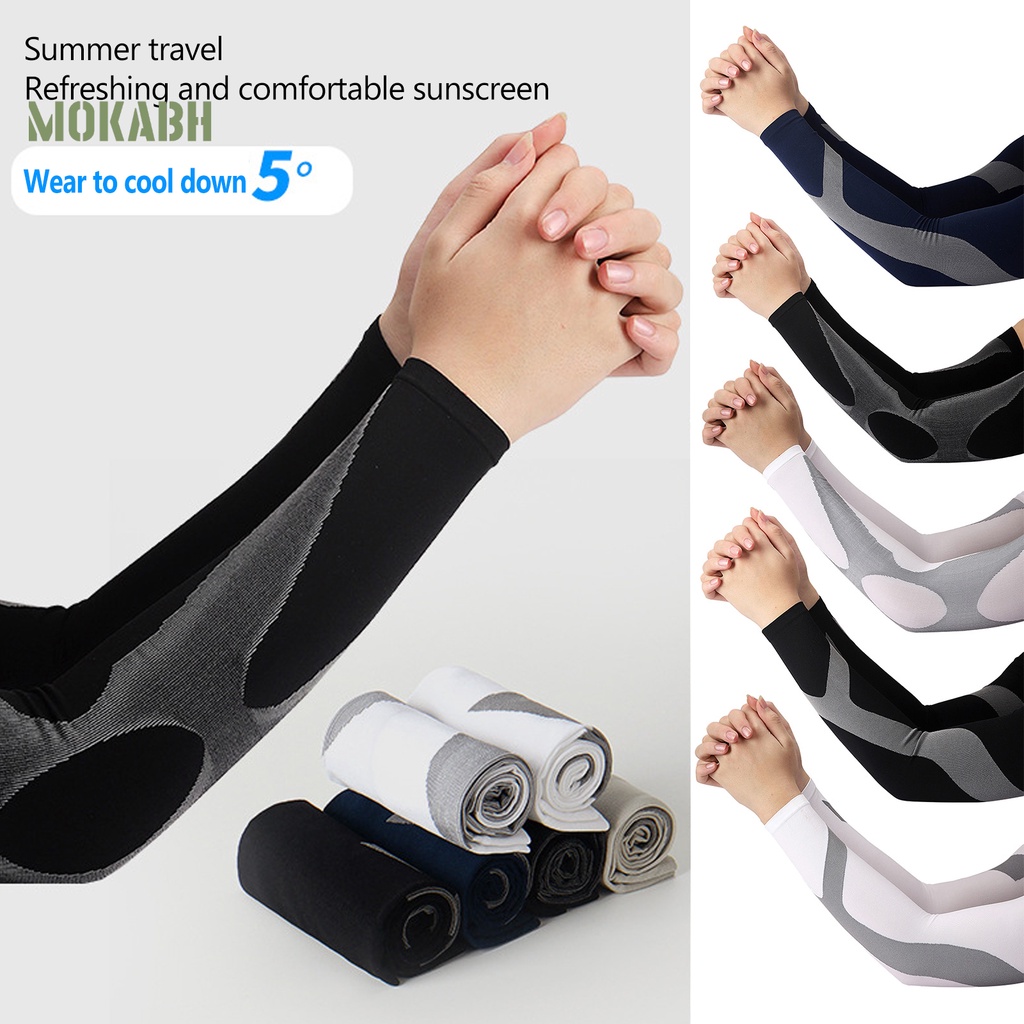 1 Cặp Găng Tay Thể Thao Bằng Vải Lụa Lạnh Mỏng Độ Co Giãn Cao Nhiều Màu Sắc