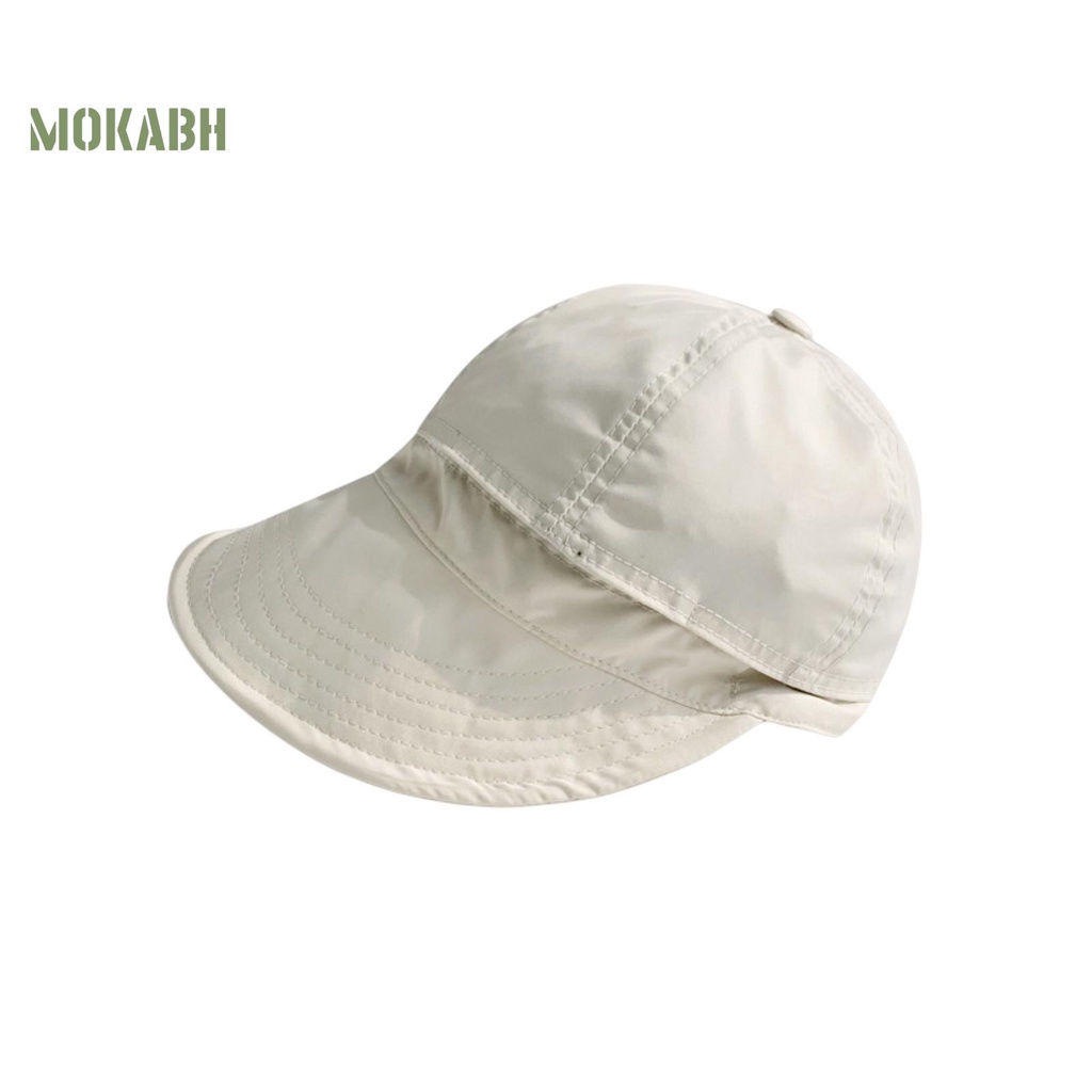 [Mok Abh] Mũ Rộng Vành Chống Nắng Mùa Hè Vải Lưới Mỏng Dây Rút Màu Trơn Có Thể Điều Chỉnh Được Thời Trang