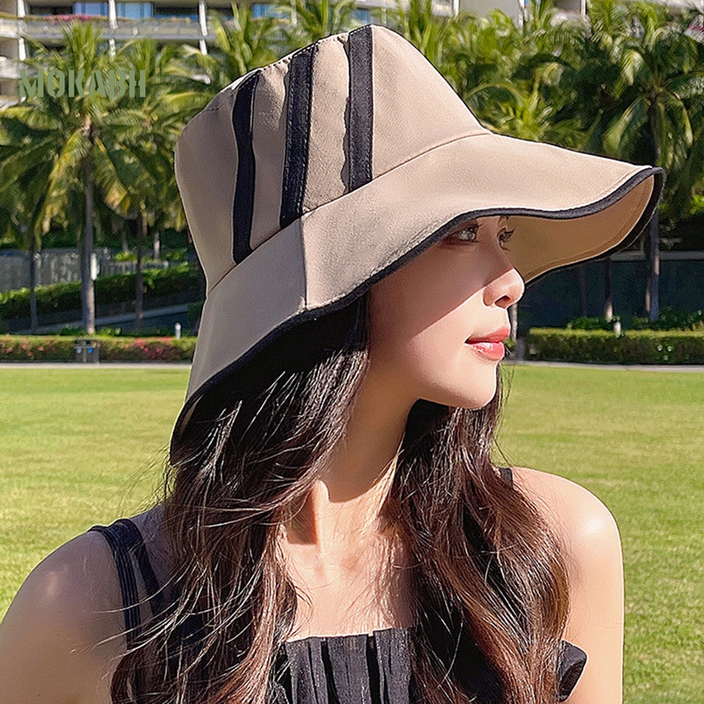 Nón Tai Bèo Hai Mặt Thoáng Khí Chống Tia UV Có Thể Gập Lại Thời Trang Đi Biển Cho Nữ