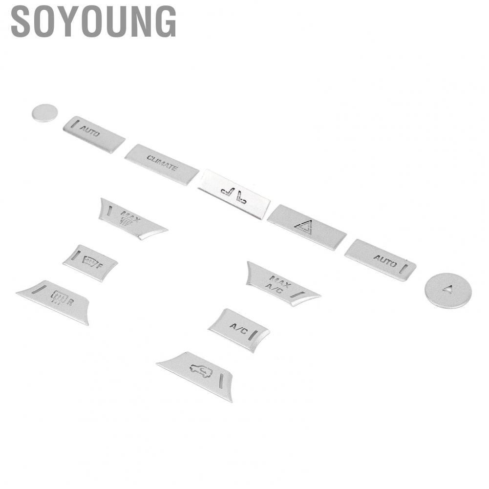 Soyoung 13Pcs Silver AC Button  Air Condition Control Cover Trim Fit for Range Rover Sport 2014 2015 2016 2017 Car Interior