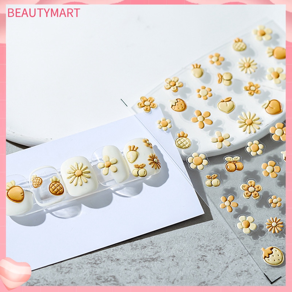 Miếng Dán Trang Trí Móng Tay Tự Dính Chống Thấm Nước Siêu Mỏng Họa Tiết Hoa Tinh Tế