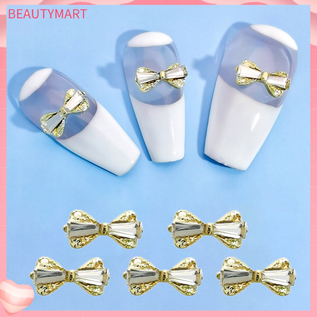 Bộ 10 Phụ Kiện Trang Trí Móng Tay Hình Nơ Bằng Hợp Kim Chống Rỉ Sét Màu Sắc Tươi Sáng