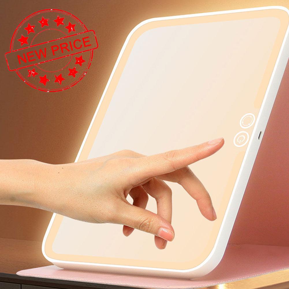 Gương Trang Điểm Có Đèn LED Hình Vuông Có Thể Sạc Lại Bằng Da S8U5