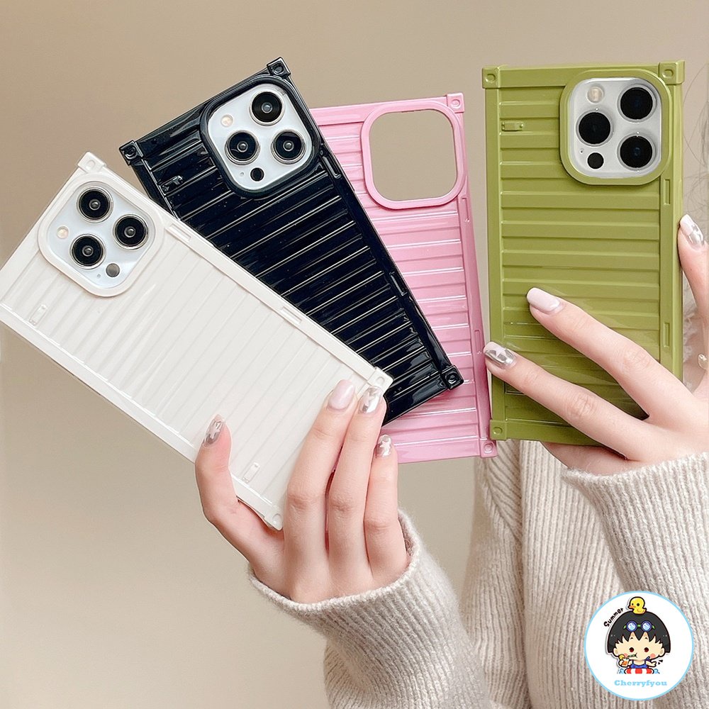 Ốp Điện Thoại TPU Dẻo Hình Vuông Màu Sắc Ngọt Ngào Chống Sốc Cho IPhone 11 12 13 14 Pro Max