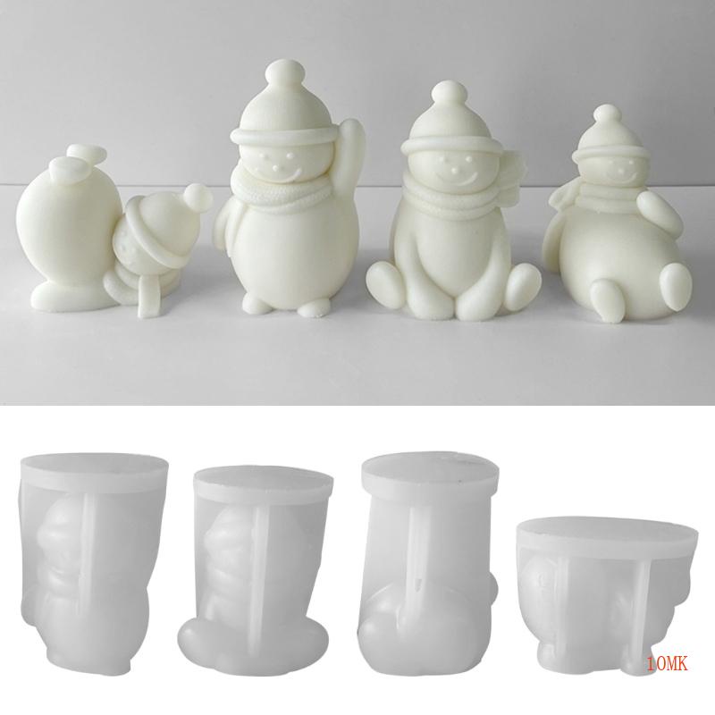 Khuôn Silicon Làm Nến Thơm Hình Người Tuyết Dễ Thương