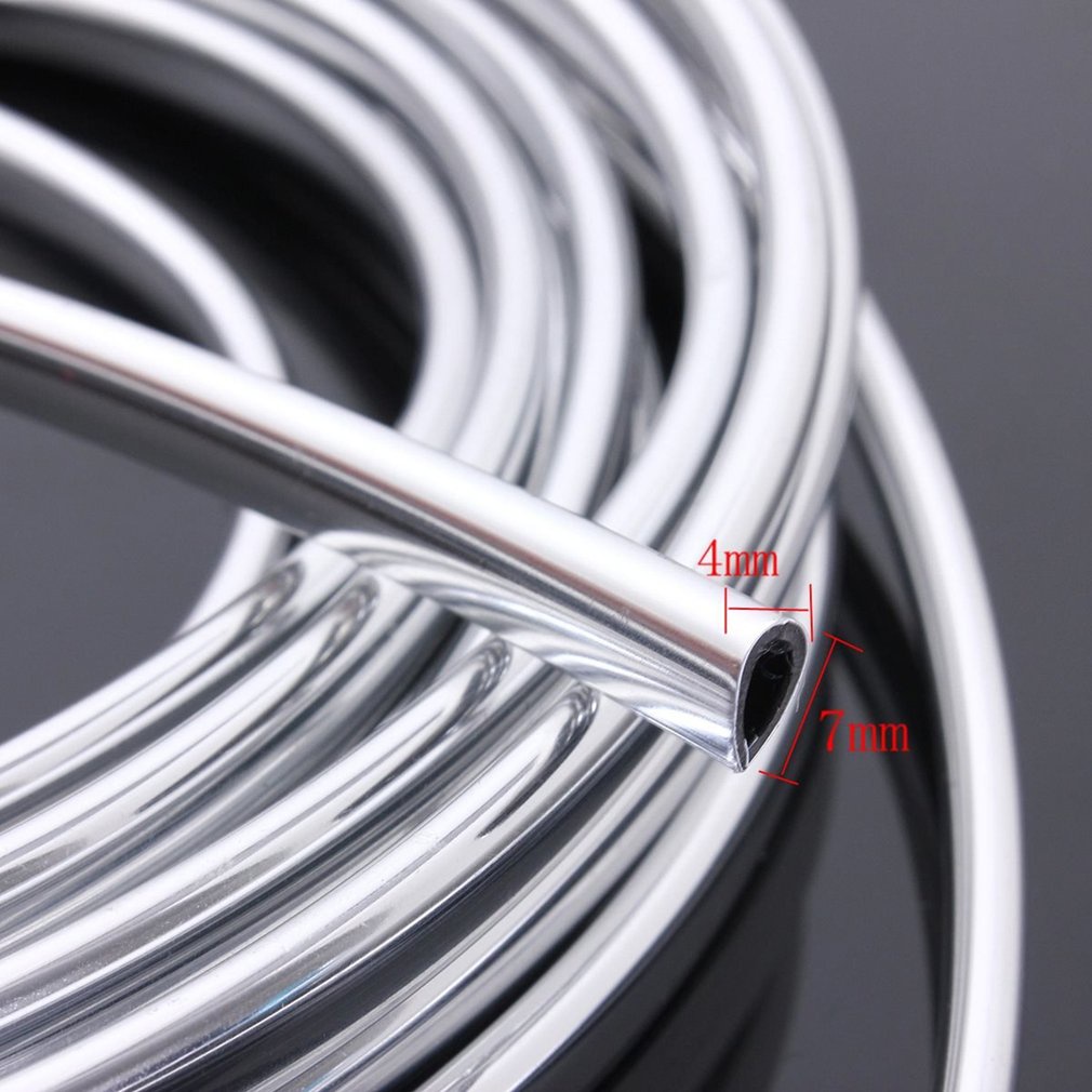 New 6M Chrome Moulding Trim Strip Car Door Edge Scratch Guard Protector Cover Roll [Q/12]