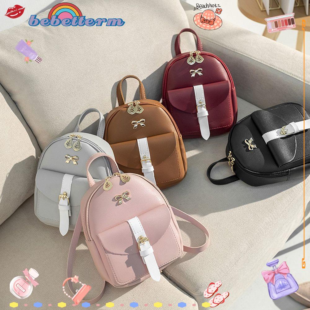 Ba Lô Đeo Vai Mini Thắt Nơ Họa Tiết Lá Rỗng Đáng Yêu