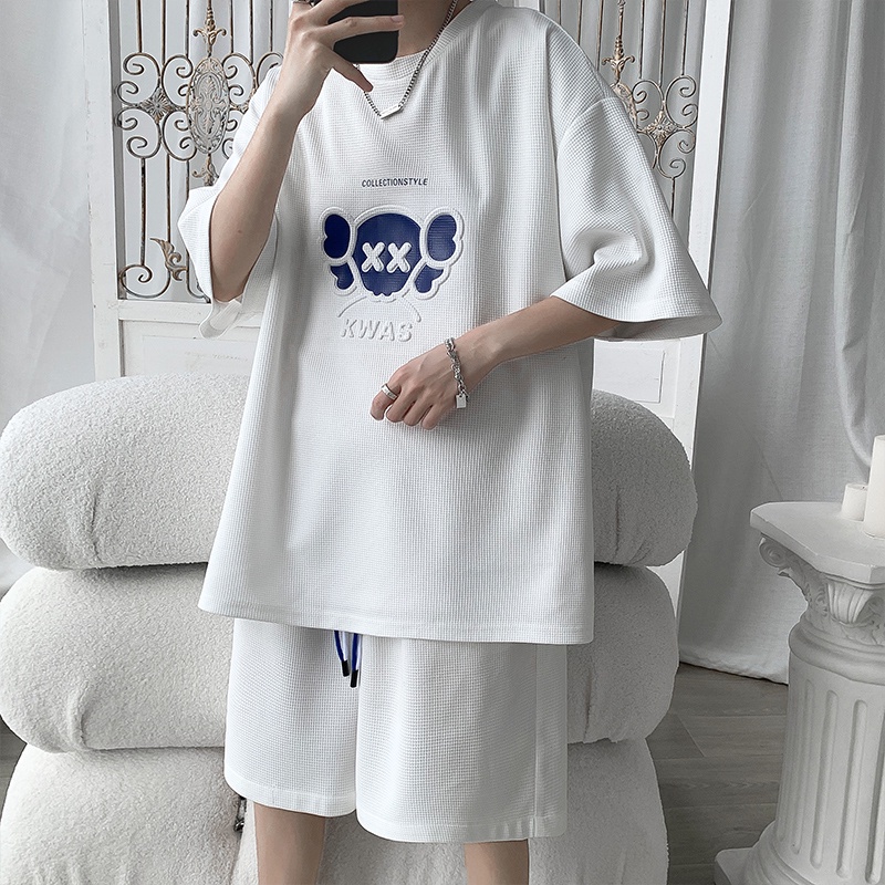 Bộ Đồ Thể Thao Ngắn Tay Dáng Rộng Cỡ Lớn Thời Trang Mùa Hè Trẻ Trung Giản Dị Dành Cho Nam