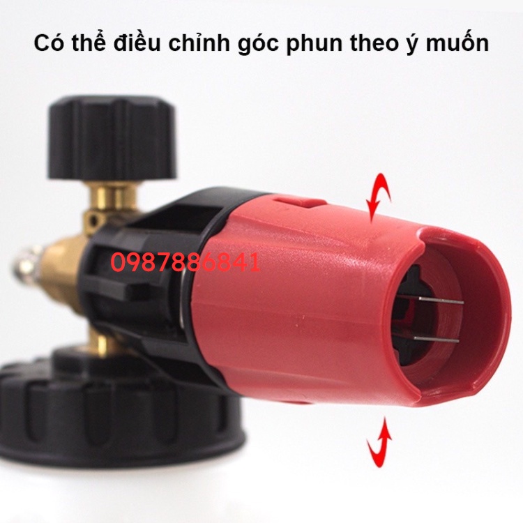 Bình Foam tạo bọt tuyết 1000ml - Tặng kèm khớp nối nhanh gắn vòi phun xịt rửa của máy rửa xe