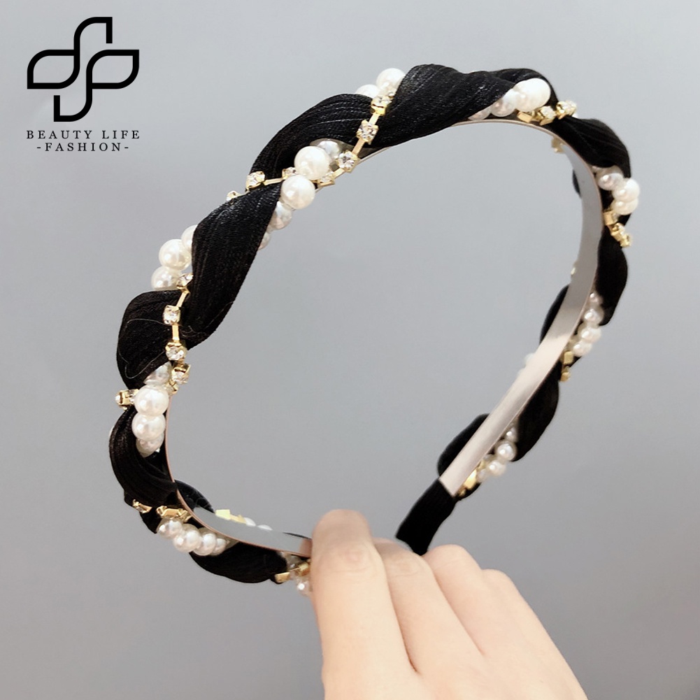 Cài Tóc Gợn Sóng Đính Đá / Ngọc Trai Giả Thời Trang Cho Nữ