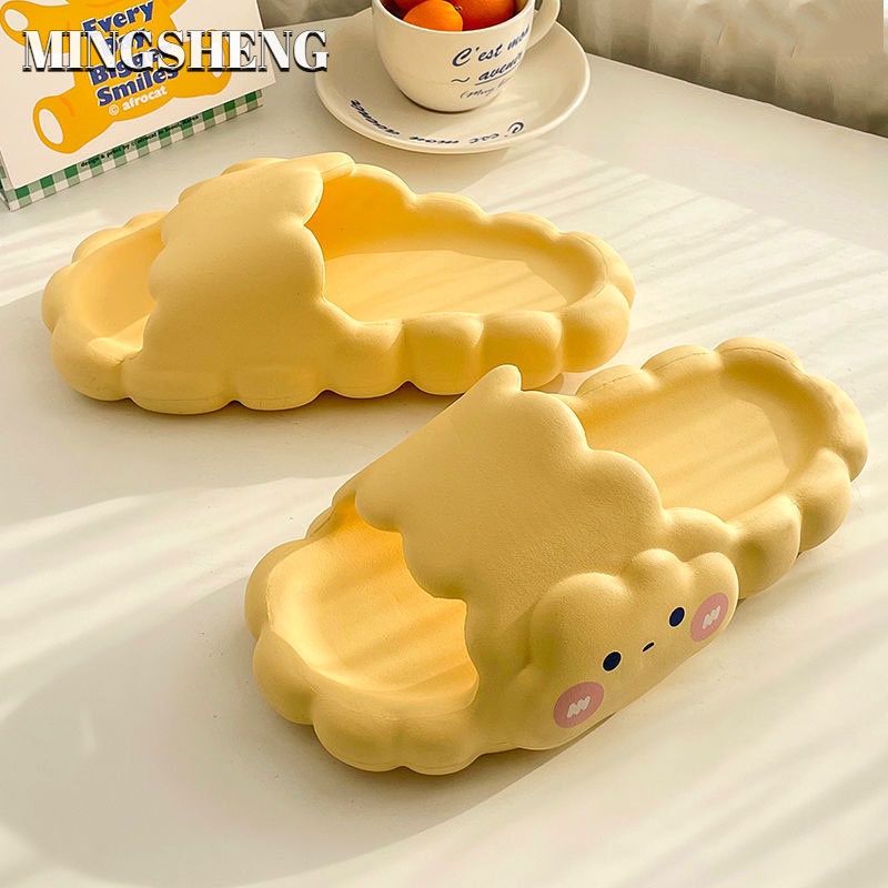 Dép Đi Trong Nhà Tắm Đế Mềm Hình Đám Mây Dễ Thương Cho Nữ