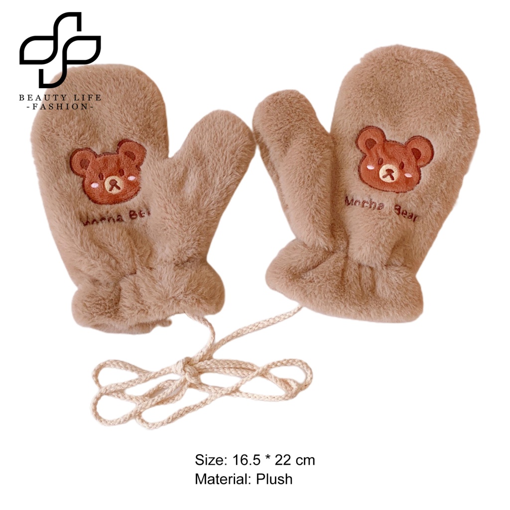 1 Đôi Găng Tay Vải Lông Giữ Ấm Thoải Mái Thời Trang Mùa Đông Cho Nữ