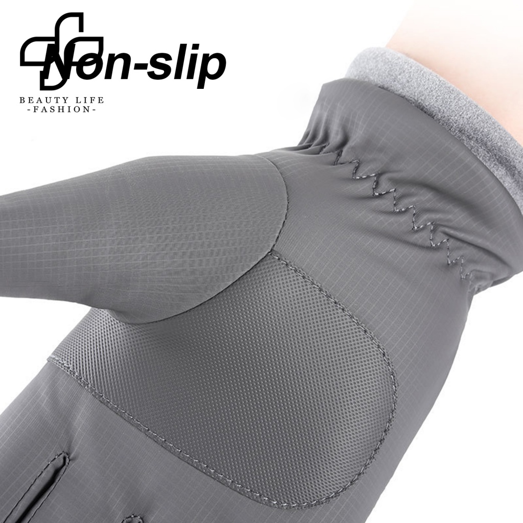 1 Đôi Găng Tay Chống Trượt Vải Lông Cừu San Hô Dày Dặn Có Thể Chạm Màn Hình Cảm Ứng