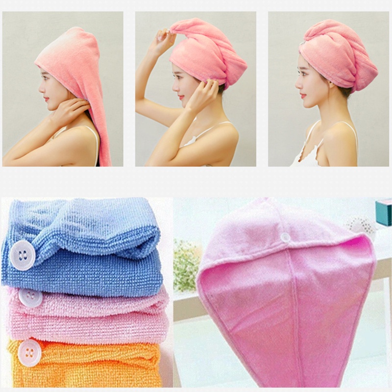 Mũ Trùm Đầu Bằng Sợi Micro Siêu Thấm Hút Nhanh Khô Kiểu Dáng Dễ Thương Cho Spa