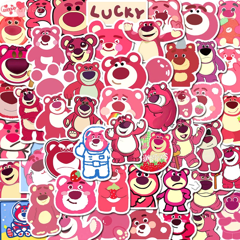 DISNEY [cxGUYU] 50 Miếng Dán Hoạt Hình Toy Story Lotso Huggin Dễ Thương Trang Trí Điện Thoại Laptop Đồ Chơi Cho Bé Gái PRTA