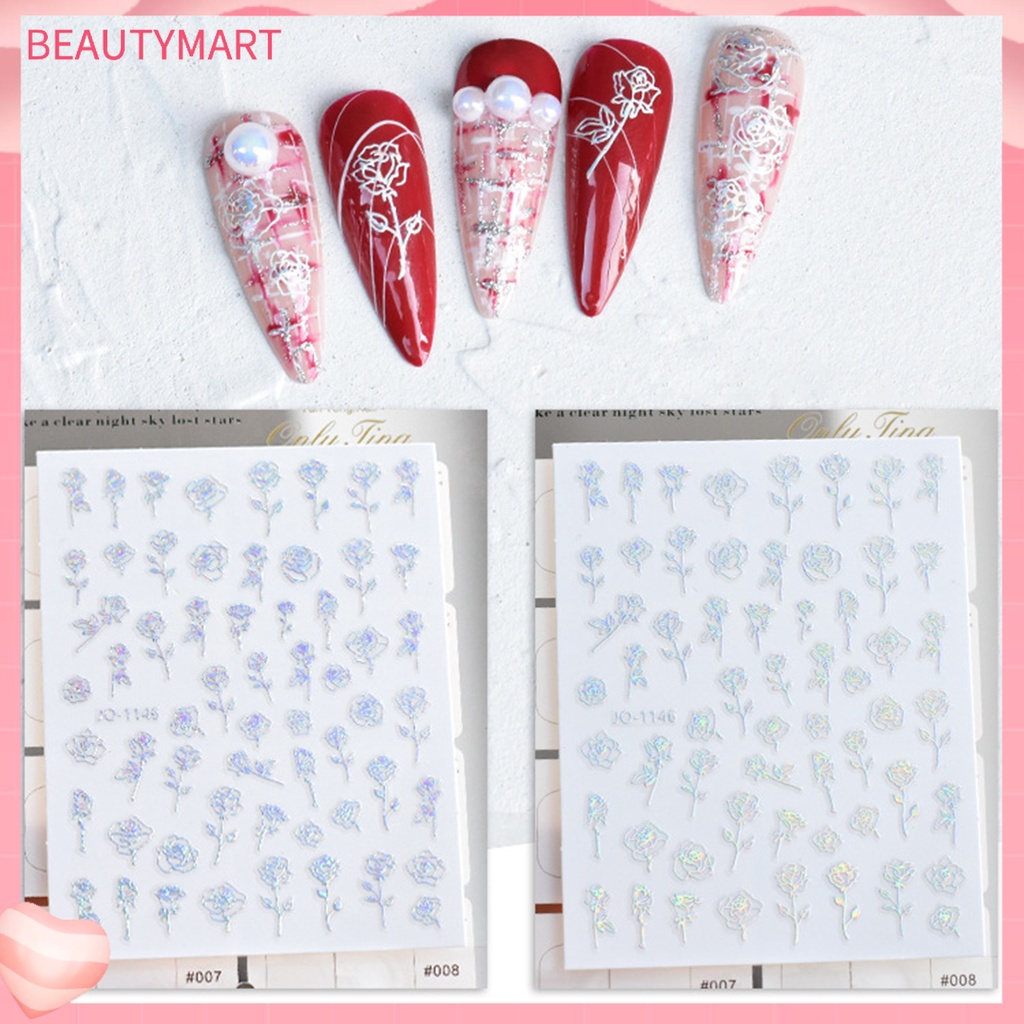 Miếng Dán Trang Trí Móng Tay 2D Tự Dính Hình Hoa / Ngôi Sao / Trái Tim Xinh Xắn