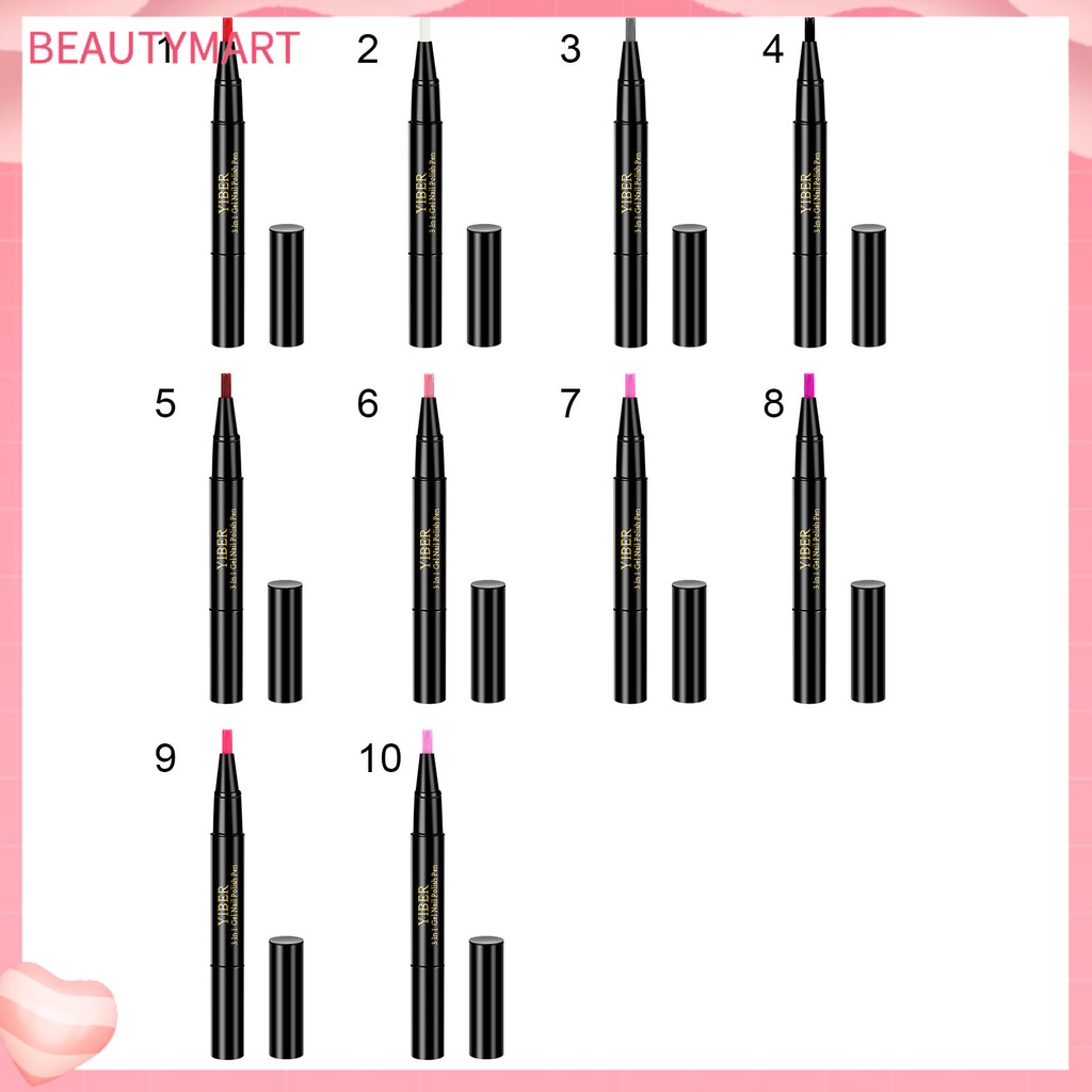 Bút Sơn Móng Tay 8ml YIBER Resin Tự Nhiên An Toàn Cho Sức Khỏe 3 Trong 1