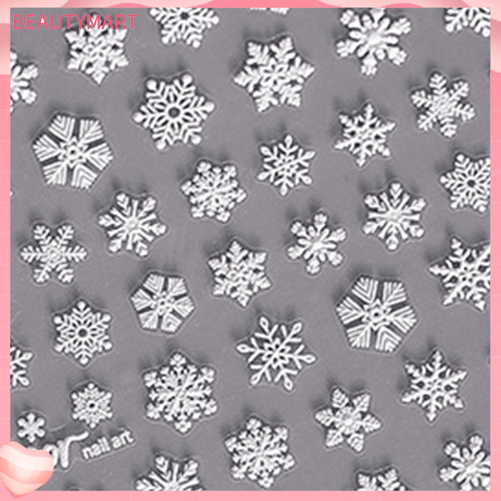 Miếng Dán Trang Trí Móng Tay 5D Hình Lông Vũ Màu Trắng Không Phai