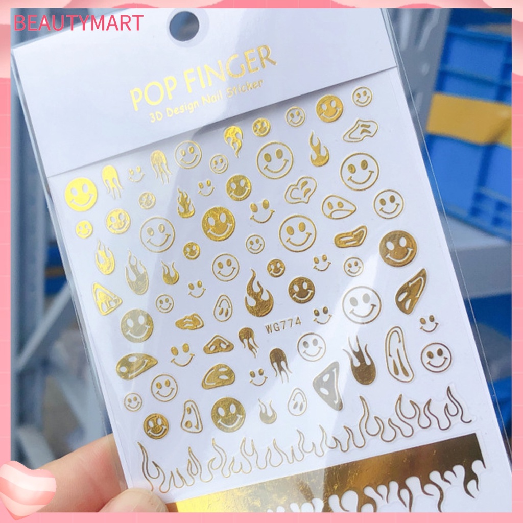 Nhãn Dán Trang Trí Móng Tay Hình Ngọn Lửa DIY 6 Màu Siêu Mỏng