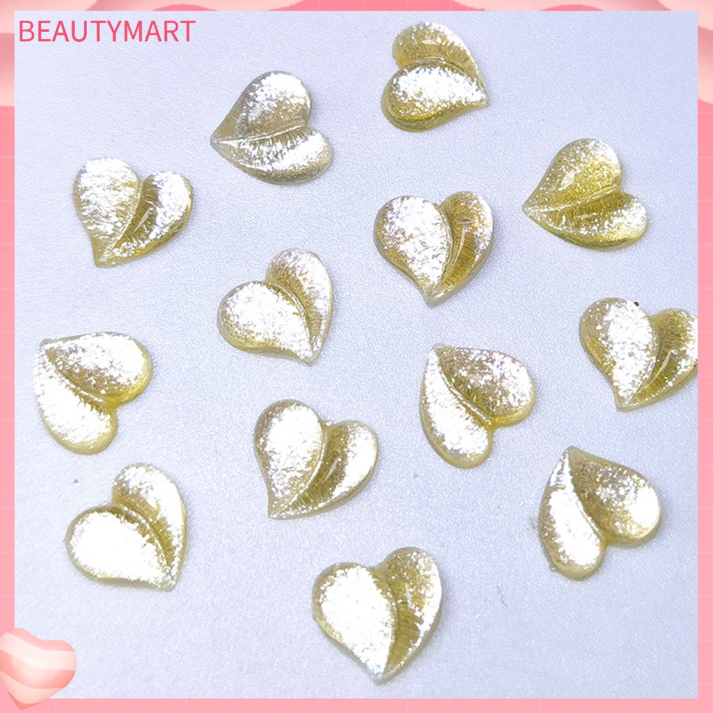 Bộ 50 Phụ Kiện Trang Trí Móng Tay Hình Trái Tim 3D Xinh Xắn