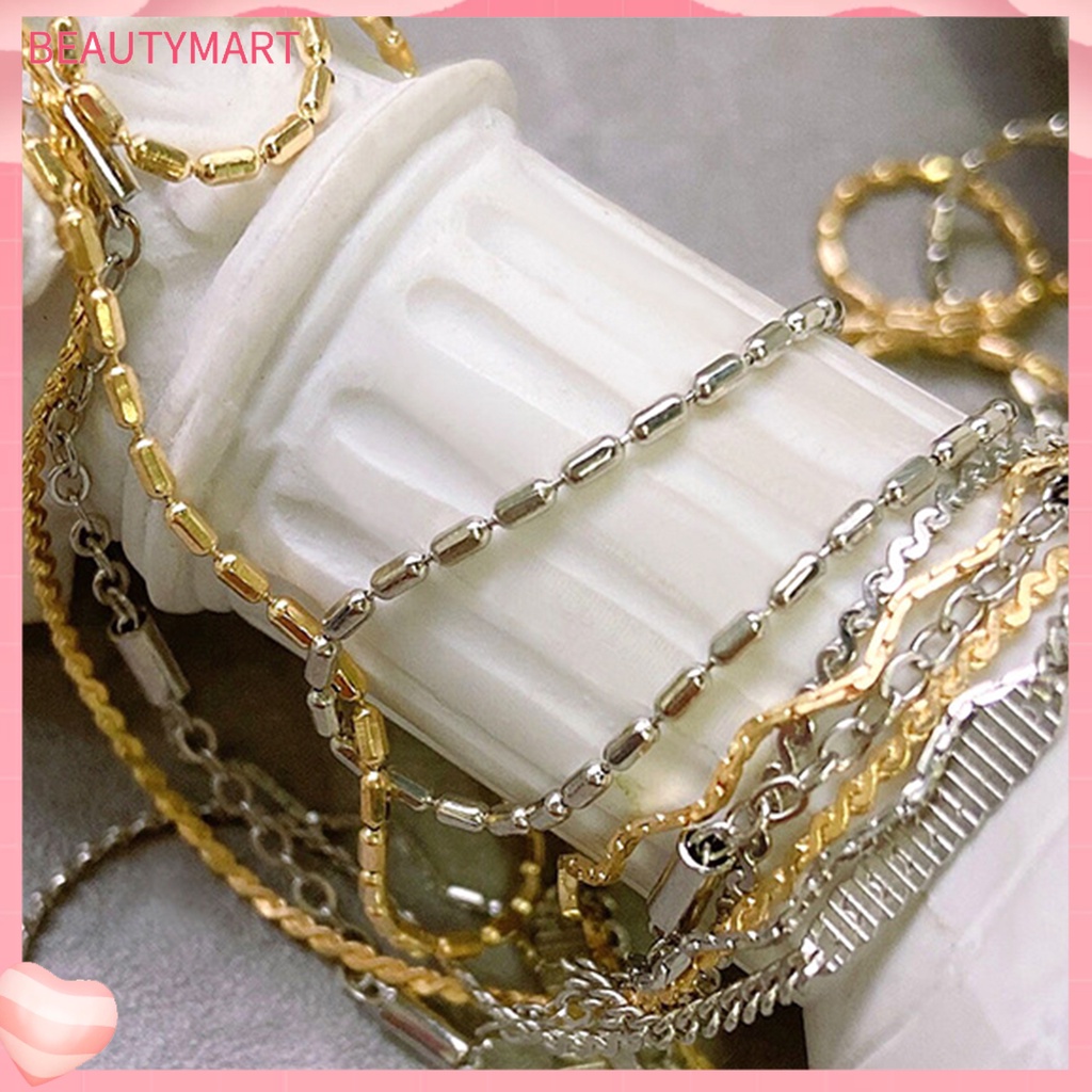 Dây Mắt Xích Màu Vàng / Bạc Lấp Lánh Chống Rơi Trang Trí Móng Tay DIY