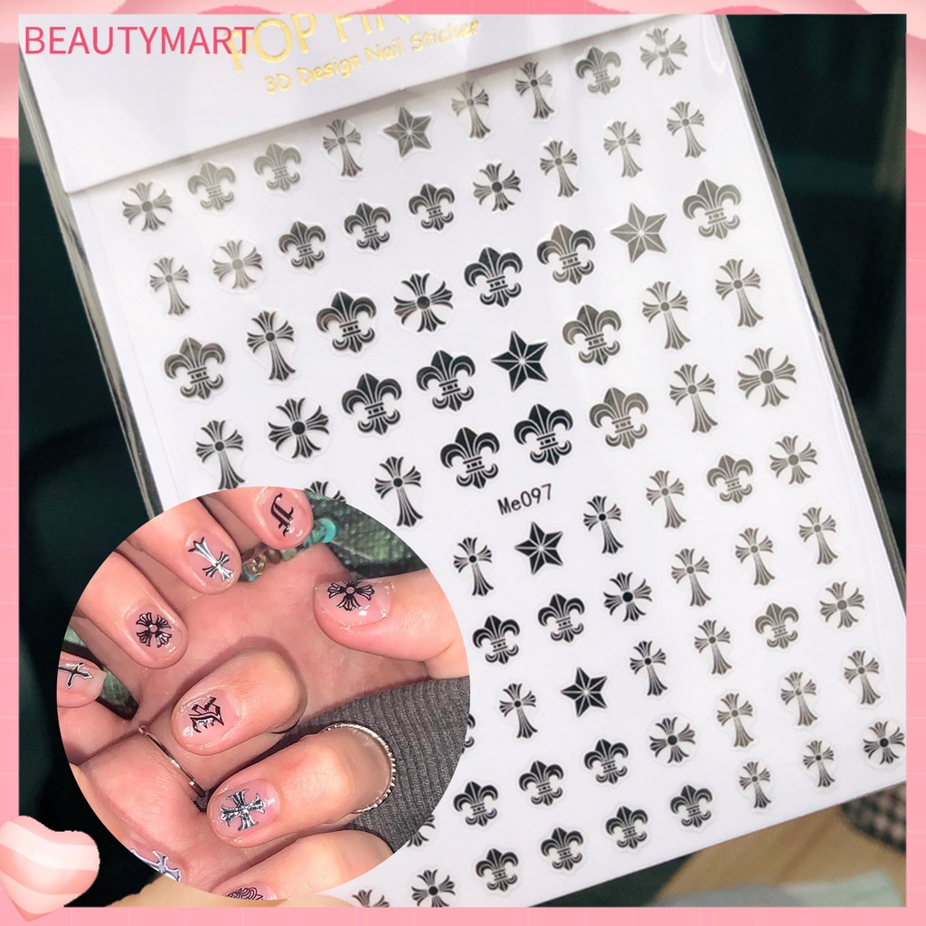 Miếng Dán Trang Trí Móng Tay Hình Chữ Thập DIY