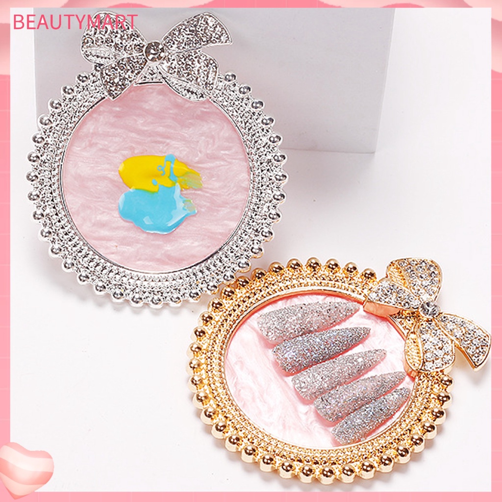 Khay Đứng Trưng Bày Lọ Sơn Móng Tay Hình Nơ Đính Kim Cương Giả Phong Cách Retro